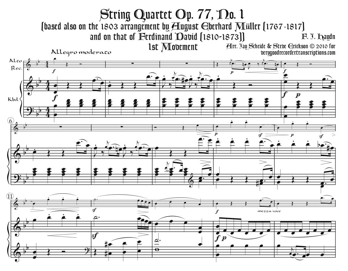 Quartet, Op. 77 No. 1
