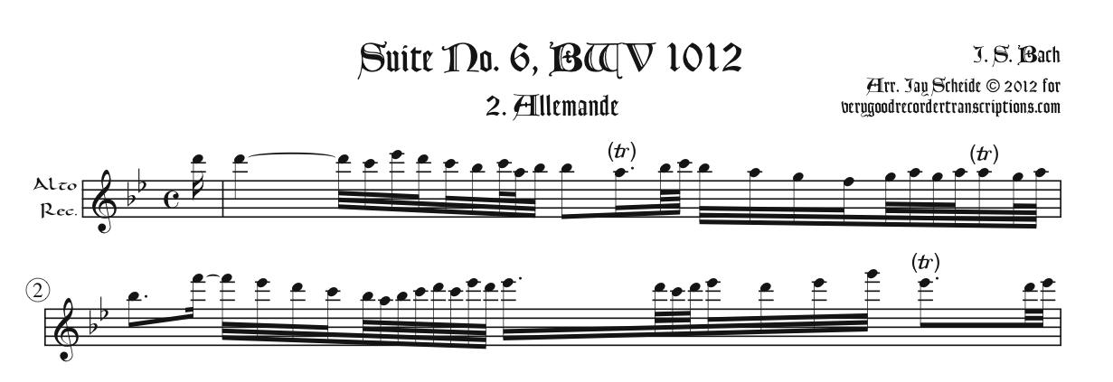 Allemande & Courante from Suite No. 6, BWV 1012