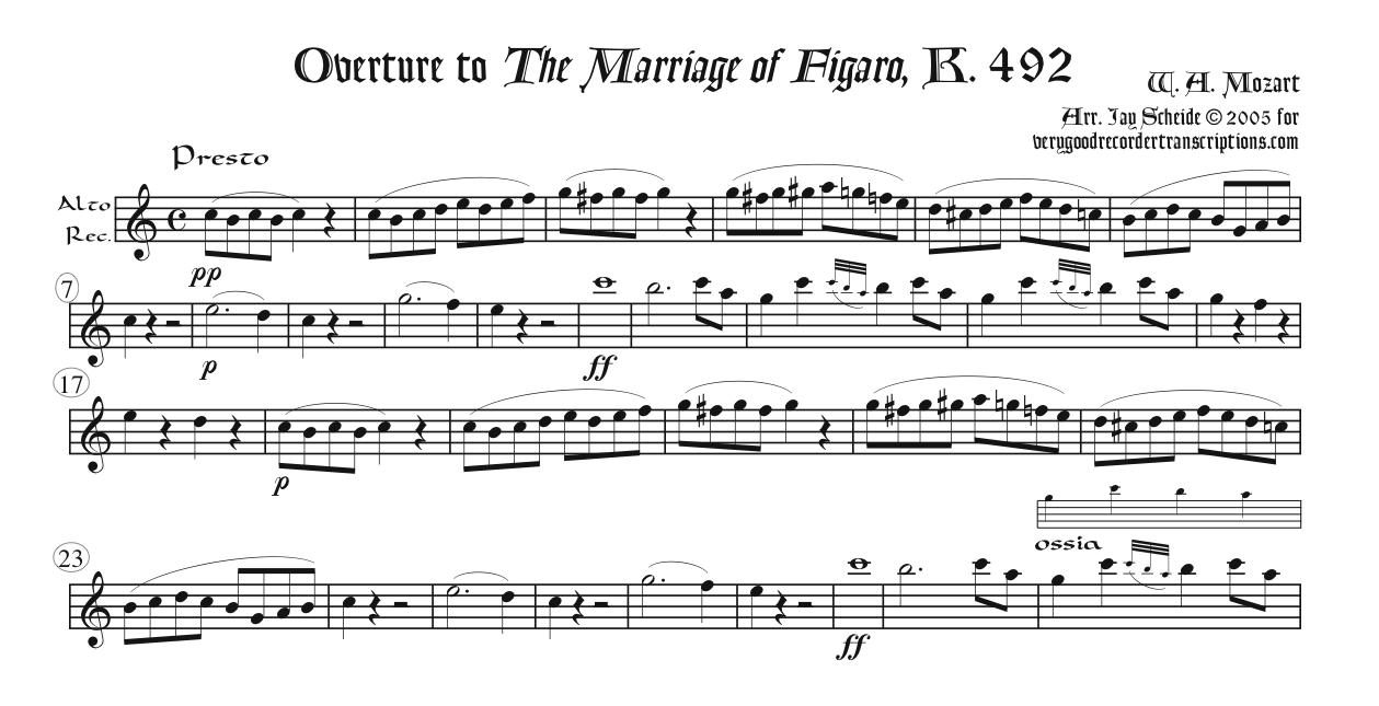 Overture to *The Marriage of Figaro*, K. 492