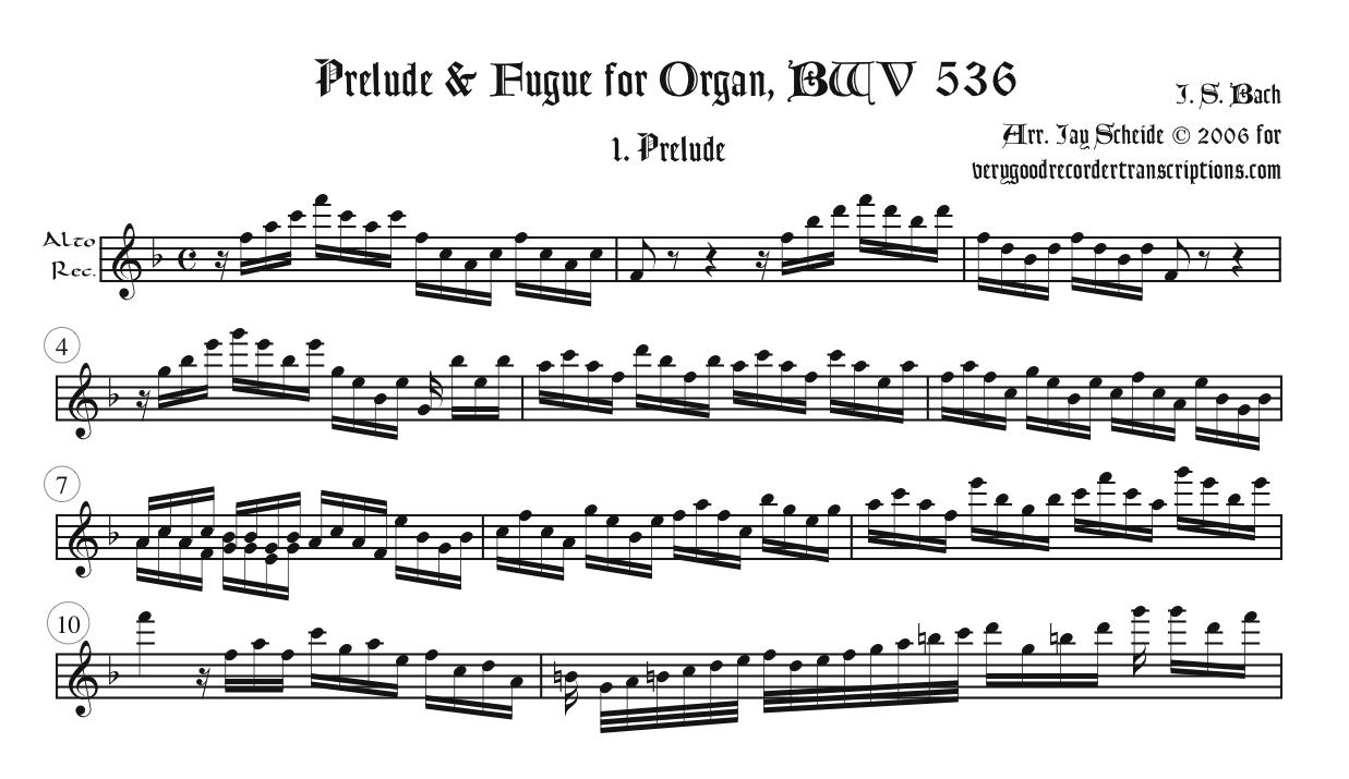 Prélude from BWV 536