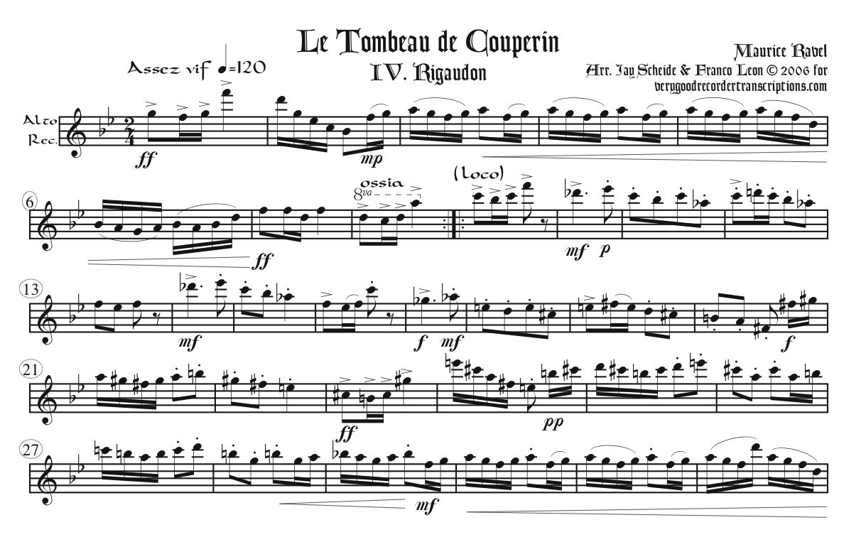 “Rigaudon” from *Le tombeau de Couperin*