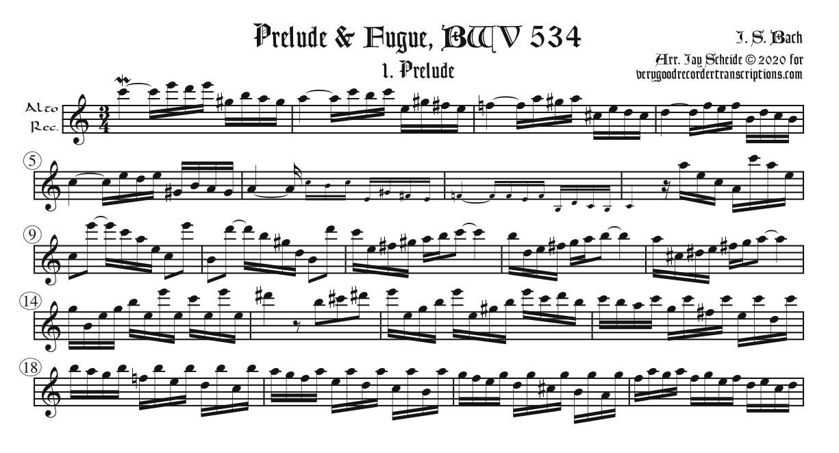 Prelude & Fugue, BWV 534
