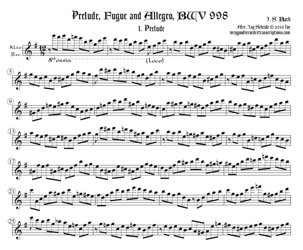 Prelude, Fugue and Allegro, BWV 998