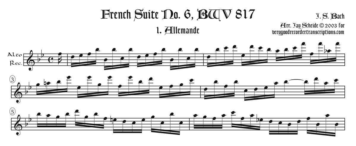 Four Movements from French Suite No. 6, BWV 817