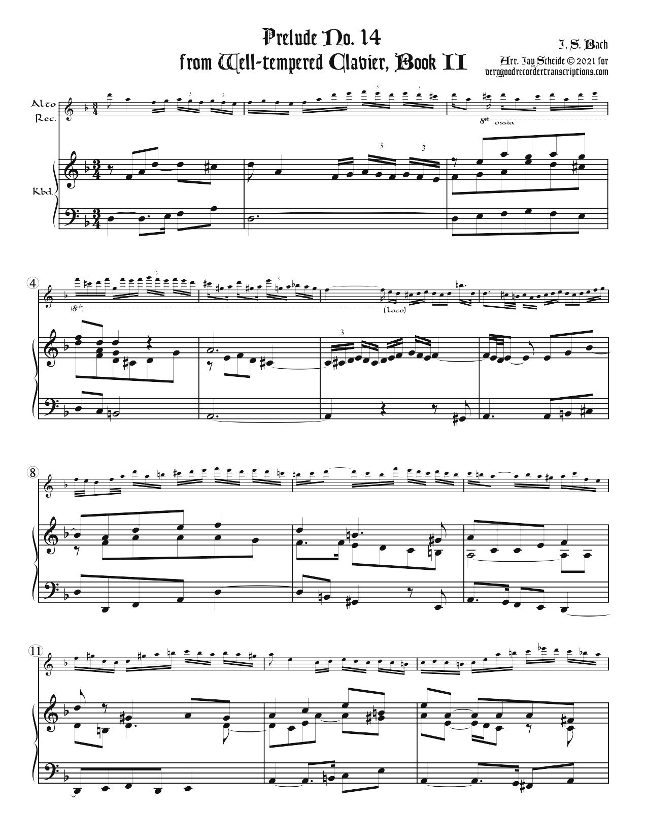 Prélude No. 14, BWV 883/1