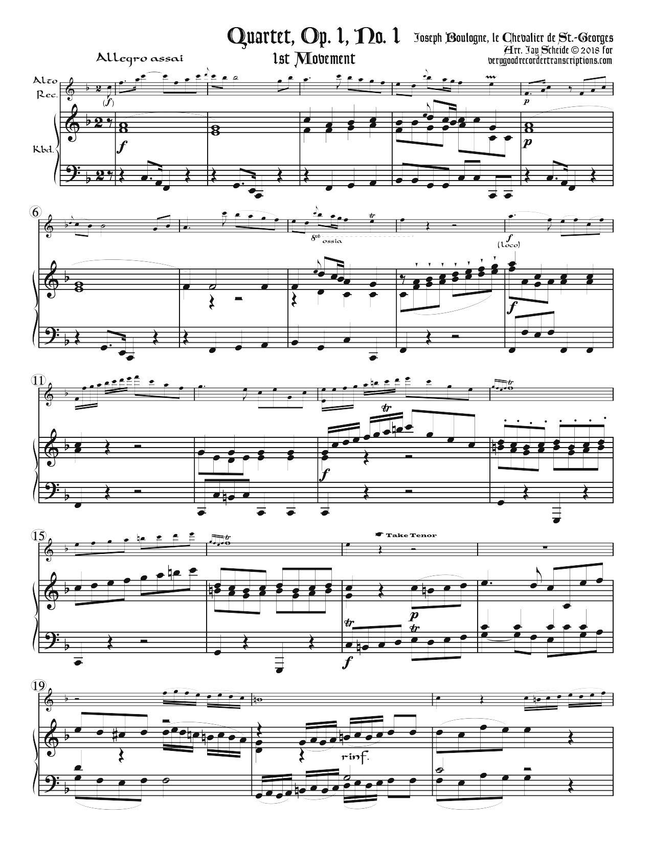All six Op. 1 Quartets