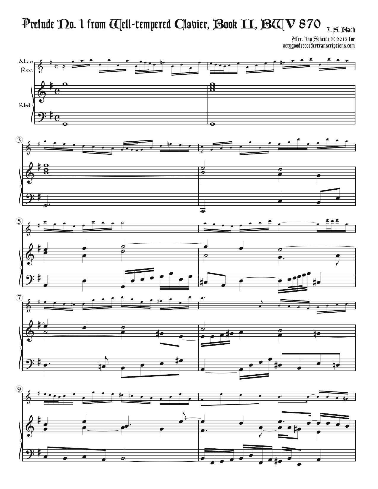 Prélude No. 1, BWV 870/1