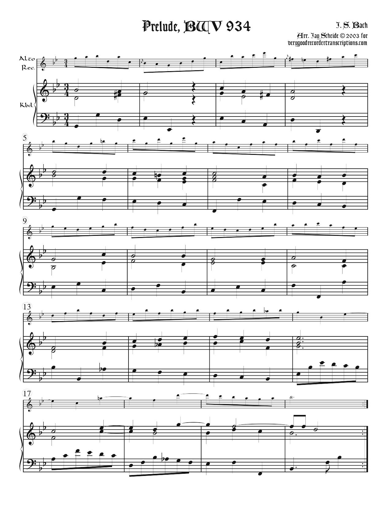 Prelude, BWV 934