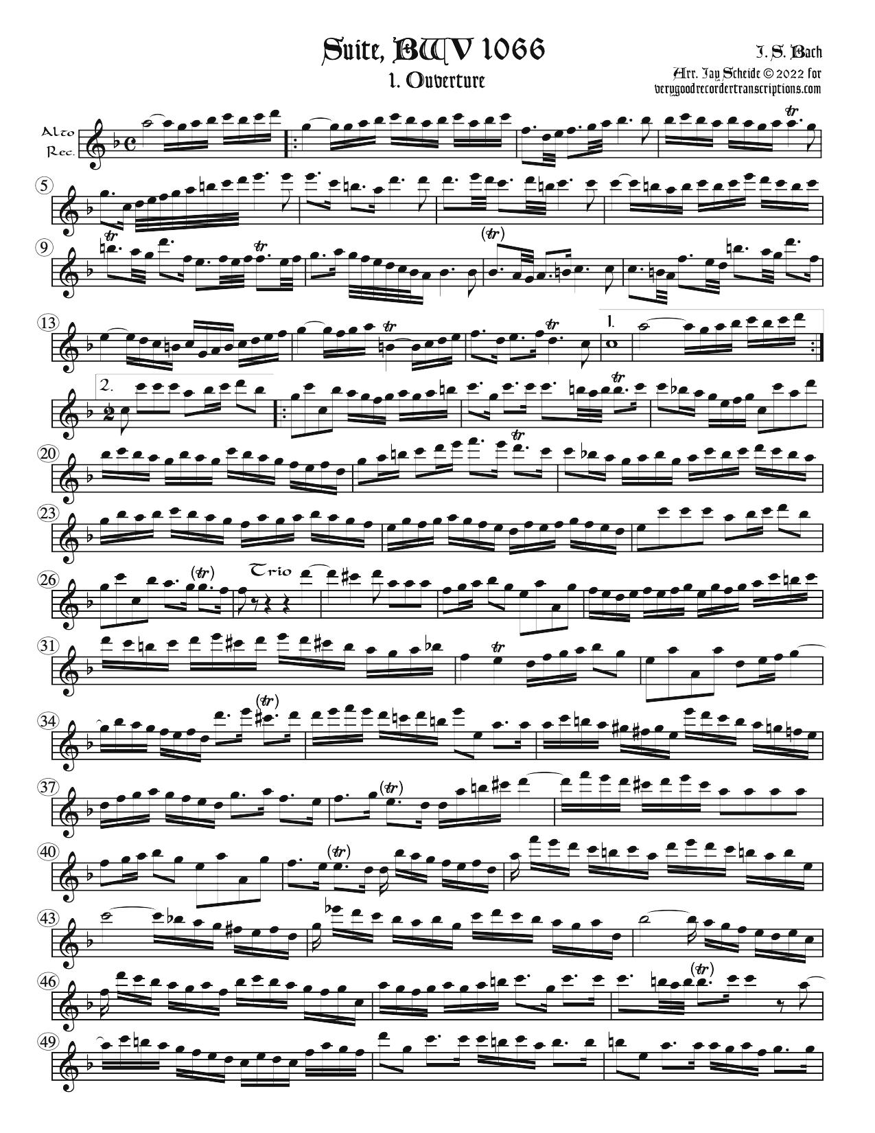 Suite No. 1, 1st movement, BWV 1066
