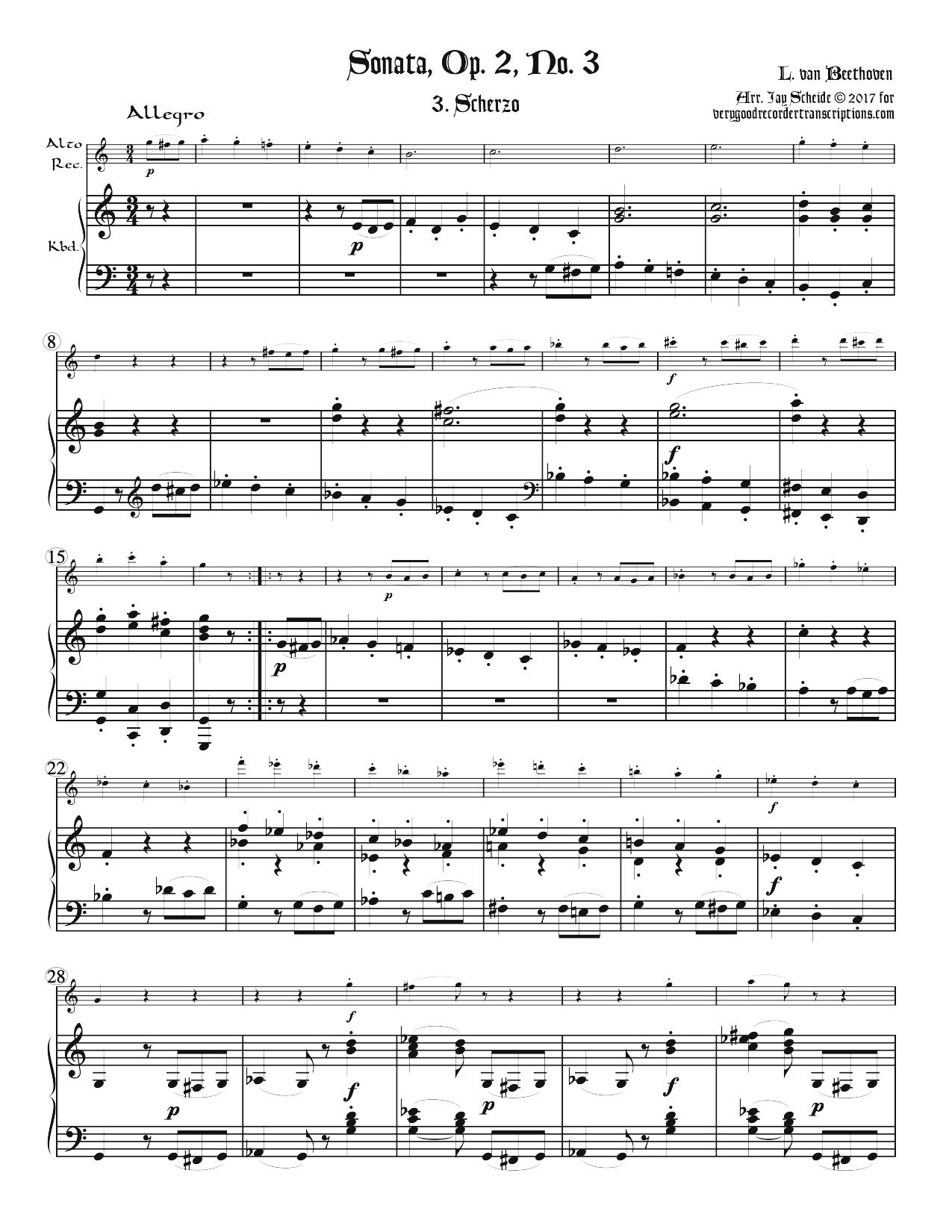 Scherzo from Sonata, Op. 2, No. 3