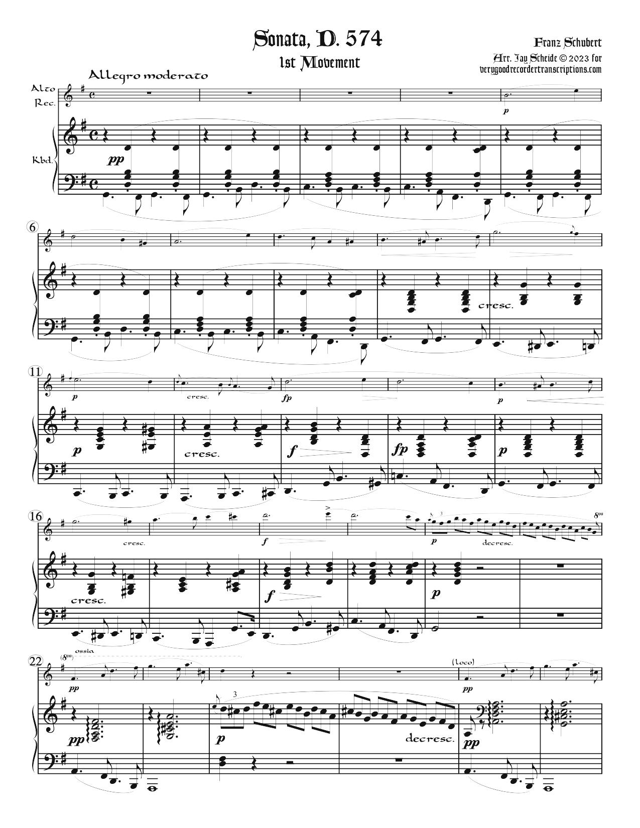 Sonata, D. 574, first mvt.